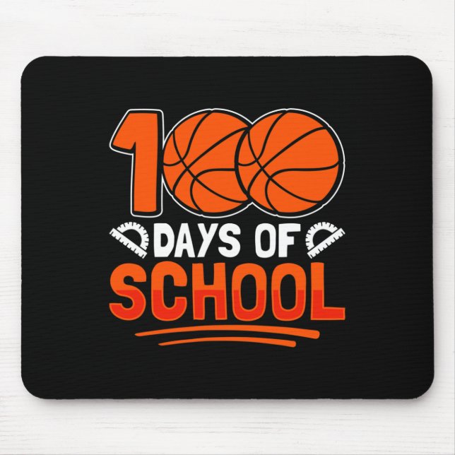 Tapis De Souris 100 Jours de basket-ball scolaire pour les élèves  (Devant)