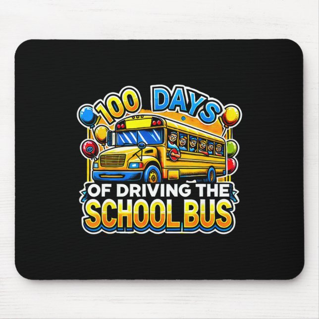 Tapis De Souris 100 Jours De Conduite Du Bus De L'École 3 (Devant)