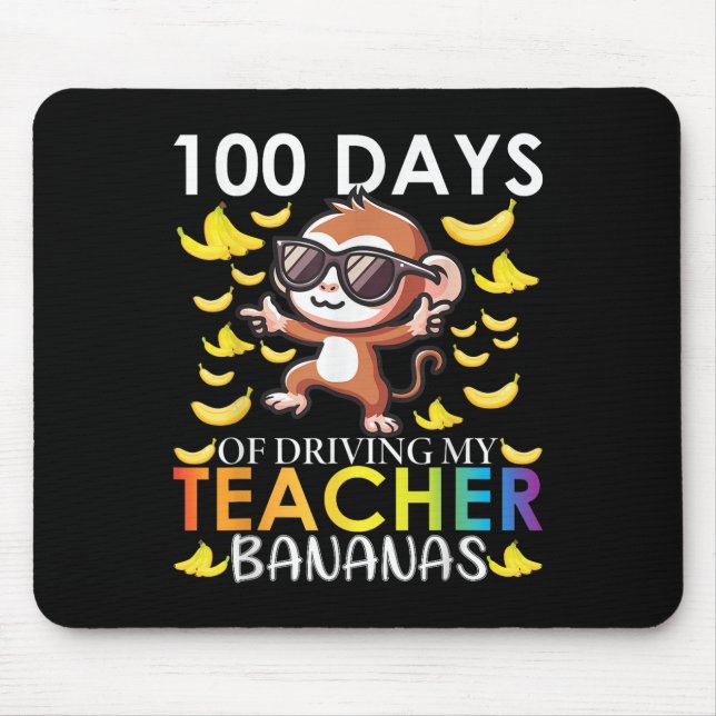 Tapis De Souris 100 Jours De Conduite Mon Enseignant Bananes 100èm (Devant)
