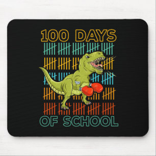 Tapis De Souris 100 jours d'école 2025 Boxe de dinosaure Mma Marti