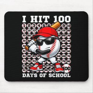 Tapis De Souris 100 Jours D'école Rétro Baseball Sport Pour Garçon
