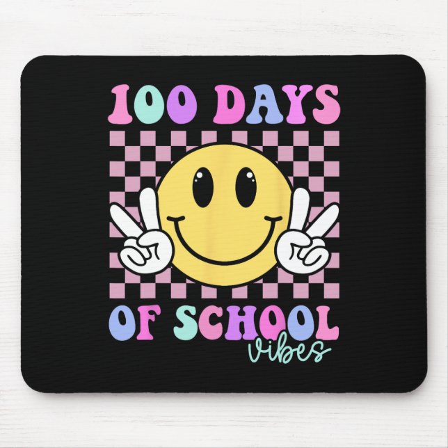 Tapis De Souris 100 Jours Vibes Smile Enseignant Garçon Fille 100e (Devant)