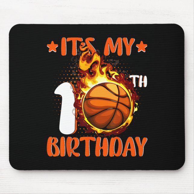 Tapis De Souris 10 ans C'est mon 10e anniversaire de basket-ball (Devant)