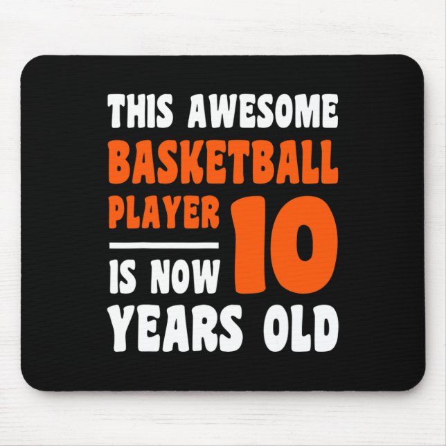 Tapis De Souris 10 ans Joyeux 10e anniversaire Basketball 10e Bi (Devant)