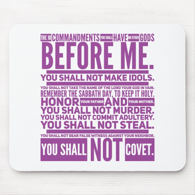 Tapis De Souris 10 Commandements Mousepad (Devant)