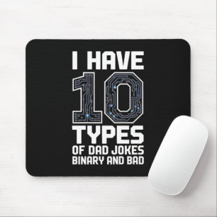 Tapis De Souris 10 Types de blagues de papa Bureau de programmeur