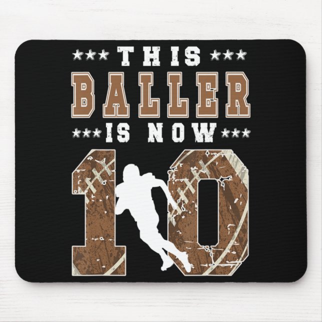 Tapis De Souris 10e anniversaire Football garçon 10 ans Football P (Devant)