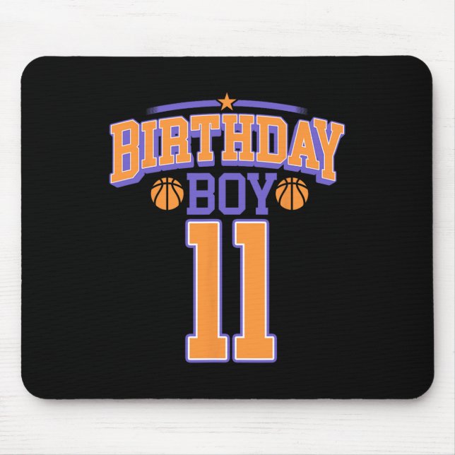 Tapis De Souris 11e anniversaire garçon Bysketbyll Lover 11 ans Bd (Devant)