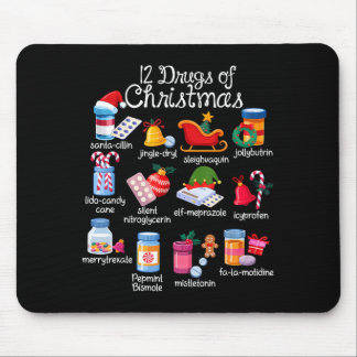 Tapis De Souris 12 Drugs Of Christmas Pharmacist Technician Pharma