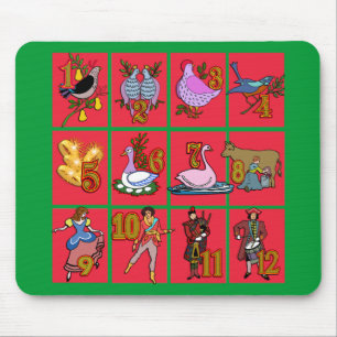 Tapis De Souris 12 jours de T-shirts de Noël, habillement, cadeau