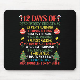Tapis De Souris 12 Jours De Thérapeute Respiratoire Noël Drôle R