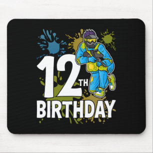 Tapis De Souris 12e anniversaire de la fête Paintll Joueur Joueur