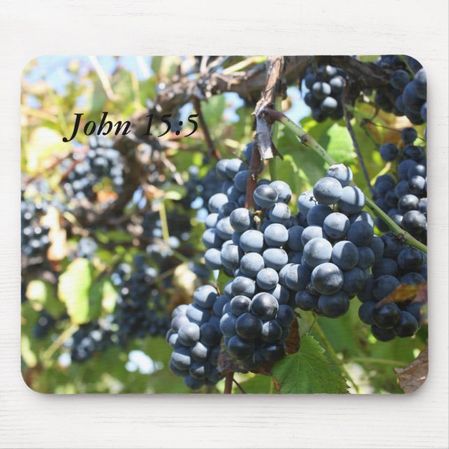 Tapis De Souris 15:5 Mousepad de John de vignoble de raisins (Devant)