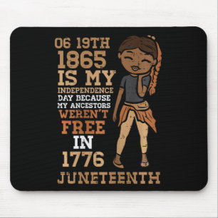 Tapis De Souris 1865 Fête de l'Indépendance 1865 Fille Noire Fille