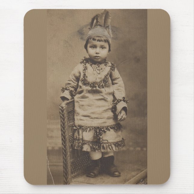 Tapis De Souris 1920 RPPC un petit Indien (Devant)