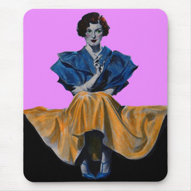 Tapis De Souris 1934 jolie dame profitant d'un Chesterfield (Devant)