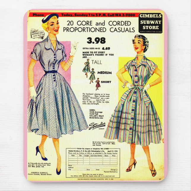 Tapis De Souris 1953 Gimbels Subway Store (Devant)