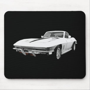 Tapis De Souris 1967 Corvette Sports Car : Fin blanche :