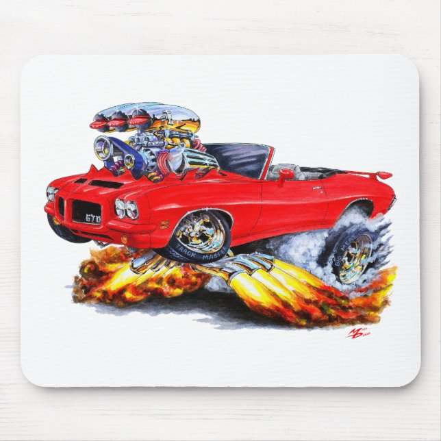 Tapis De Souris 1971-72 convertible rouge de GTO (Devant)