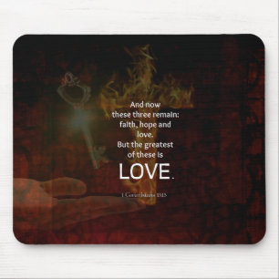 Tapis De Souris 1 Corinthiens 13:13 Versets de la Bible Citation s