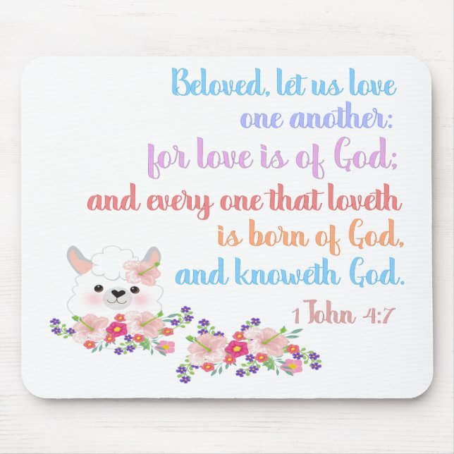 Tapis De Souris 1Jean4:7 Verset biblique (Devant)