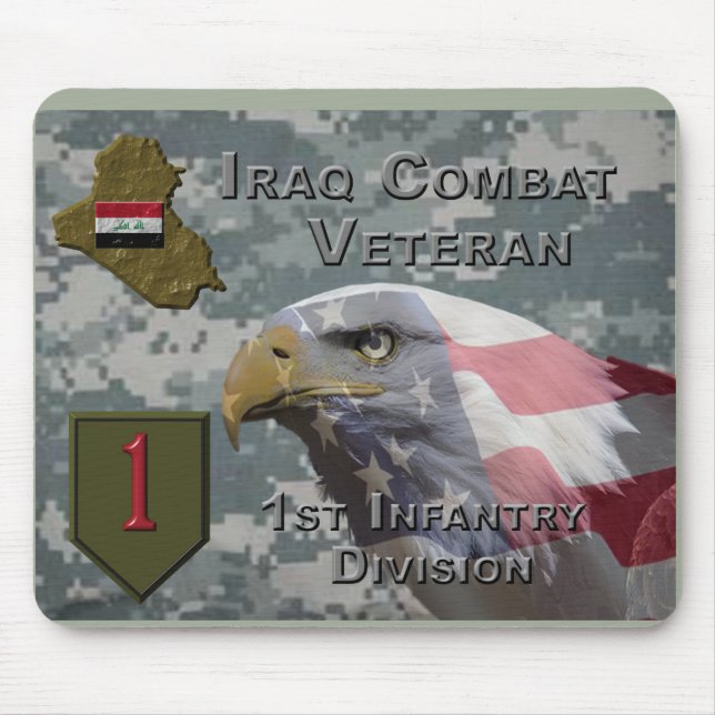 Tapis De Souris 1re Division d'infanterie Irak Vétérinaire de comb (Devant)