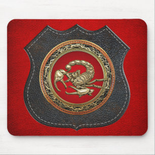 Tapis De Souris [200] Scorpion d'or sacré sur rouge