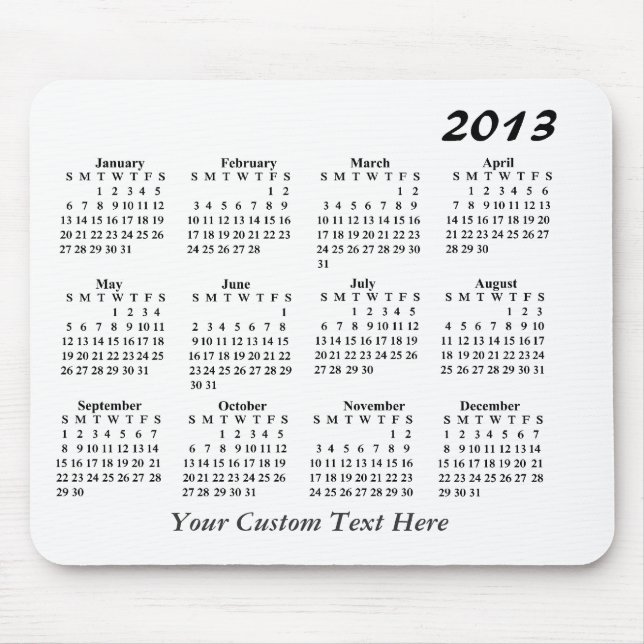 Tapis De Souris 2013 calendrier Mousepad (Devant)