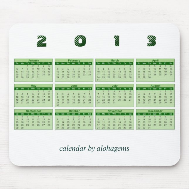 Tapis De Souris 2013 calendrier Mousepad (Devant)