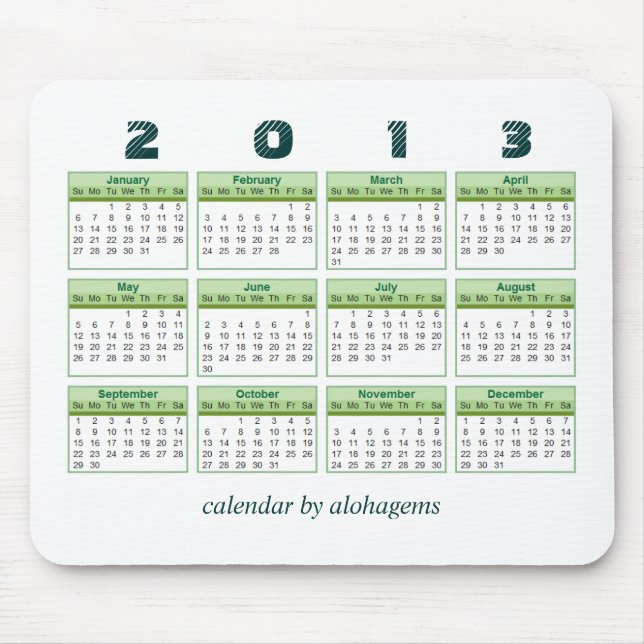Tapis De Souris 2013 calendrier Mousepad (Devant)