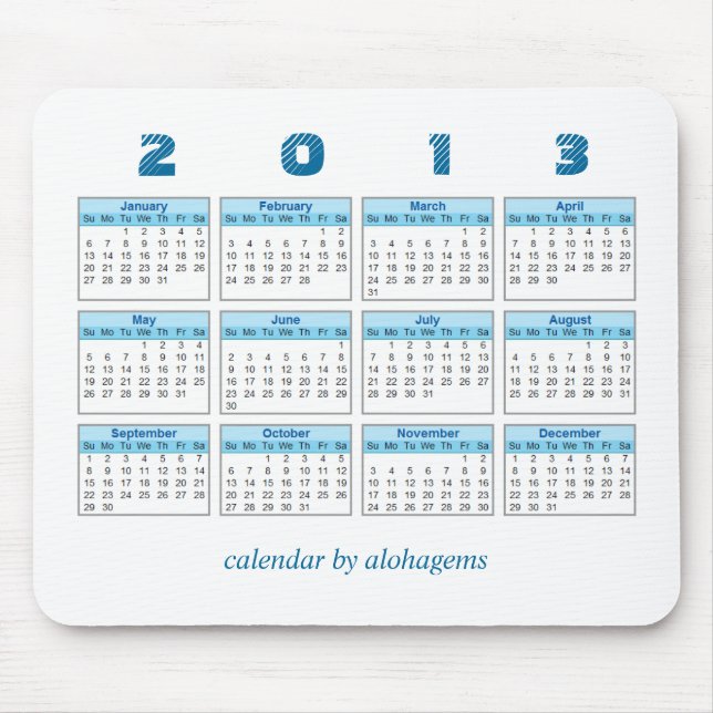 Tapis De Souris 2013 calendrier Mousepad (Devant)