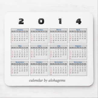 Tapis De Souris 2014 calendrier Mousepad
