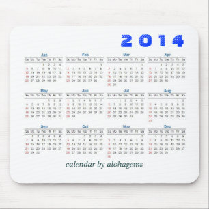 Tapis De Souris 2014 calendrier Mousepad simple