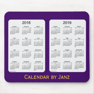 Tapis De Souris 2018-2019 calendrier pourpre par Janz Mousepad