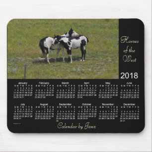 Tapis De Souris 2018 chevaux du calendrier occidental par le tapis