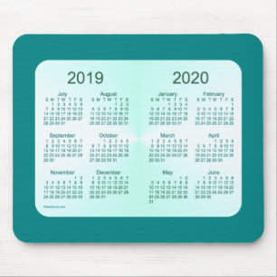 Tapis De Souris 2019-2020 calendrier turquoise d'année scolaire
