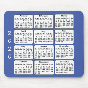 Tapis De Souris 2020 Calendrier Couleur personnalisée Bureau de l