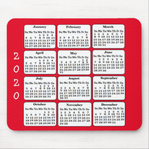 Tapis De Souris 2020 Calendrier Couleur personnalisée Bureau de la