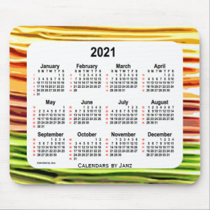 Tapis De Souris 2021 Jaune Frosting 52 Semaines Calendrier par Jan