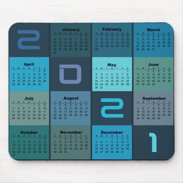 Tapis De Souris 2021 Mouse Pad Calendar (Devant)
