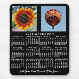Tapis De Souris 2021 Year Monthly Calendar Black Custom 2 photos