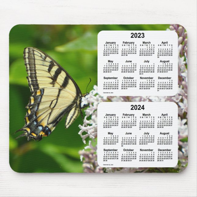 Tapis De Souris 2023-2024 Calendrier des papillons Swallowtail par (Devant)
