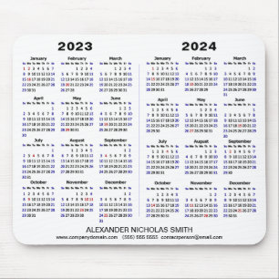 Tapis De Souris 2023 - 2024 Calendrier Minimaliste Personnalisé
