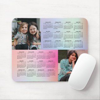 Tapis De Souris 2023 - 2024 Collage de photos Calendrier DIMANCHE