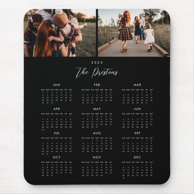 Tapis De Souris 2023 Calendrier MODIFIABLE COULEUR Photo Mousepad (Devant)
