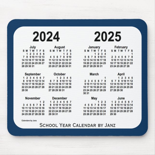 Tapis De Souris 2024-2025 Boîte de police Calendrier de l'école bl (Devant)