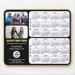 Tapis De Souris 2024 2025 Calendrier Gold Script Corporate 2 Photo