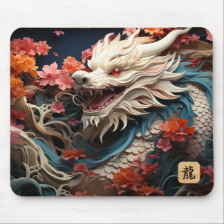 Tapis De Souris 2024 Année du Dragon | Dragon blanc
