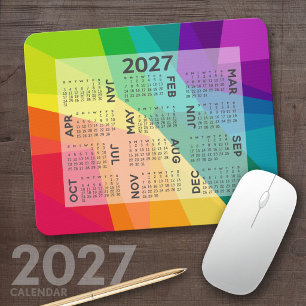 Tapis De Souris 2024 Calendar - colorful rainbow prism