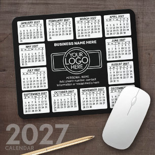 Tapis De Souris 2024 Calendar with logo, Contact Information Black
